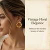 Stainless Steel Floral Wreath Earrings Waterproof Women Earrings Trendy Flower Circle Studs  Gift