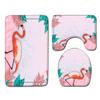 Flamingo Bathroom Toilet Three-Piece Floor Mat Doormat Bathroom Carpet