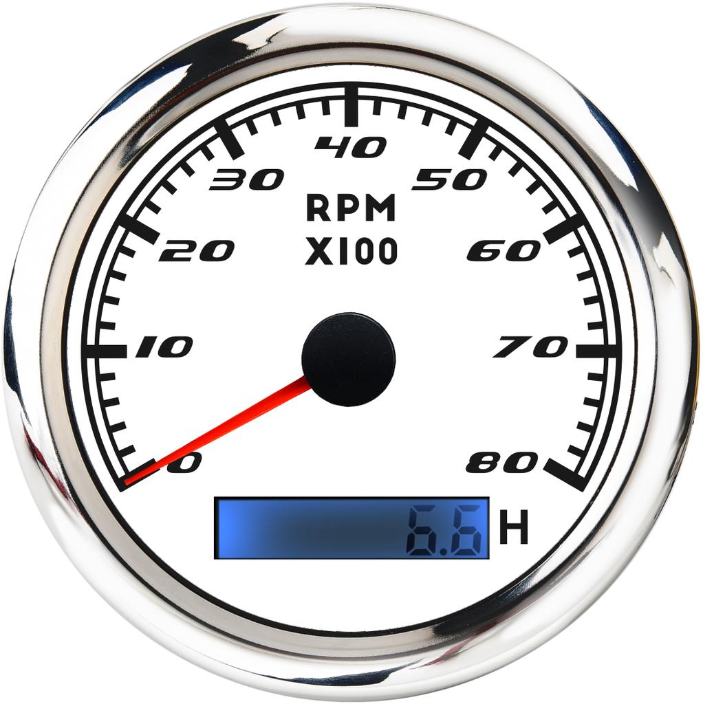 85mm Car Boat Tachometer Gauge 3000/4000/6000/7000/8000RPM Tacho Meter Gauge With Hourmeter Waterproof 7 Color Backlight 12V 24V