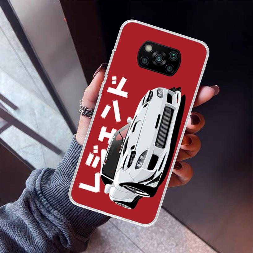 JDM Tokyo Drift Sports Car Phone Case For Xiaomi Poco X7 X6 X5 Pro F7 Ultra Redmi 15C 15 13 13C 12 12C 10 10A 10C 9 9A 9C 9T She