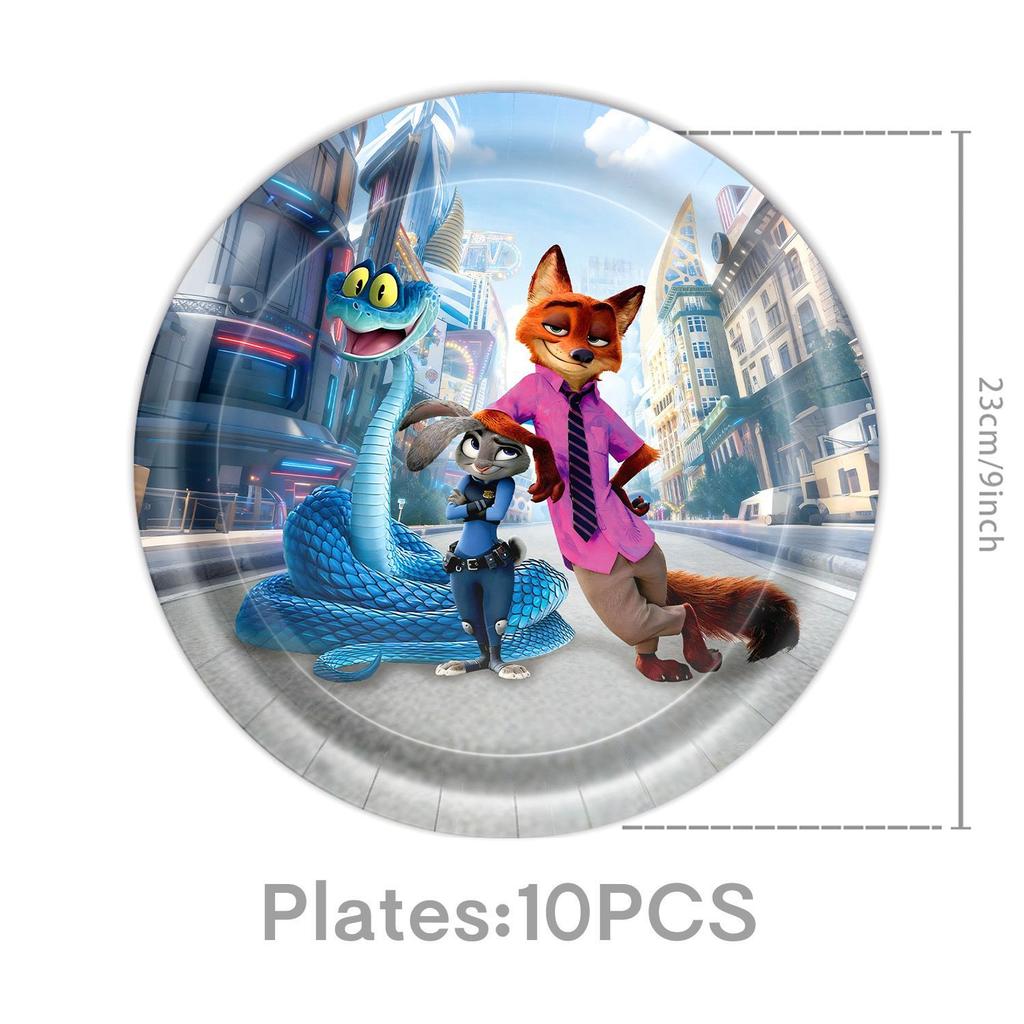 Zootopia Themed Birthday Party Decorations, Children's Birthday Banners, Paper Plates, Paper Cups, Tissues, Tablecloths, Power Strips, Party Supplies