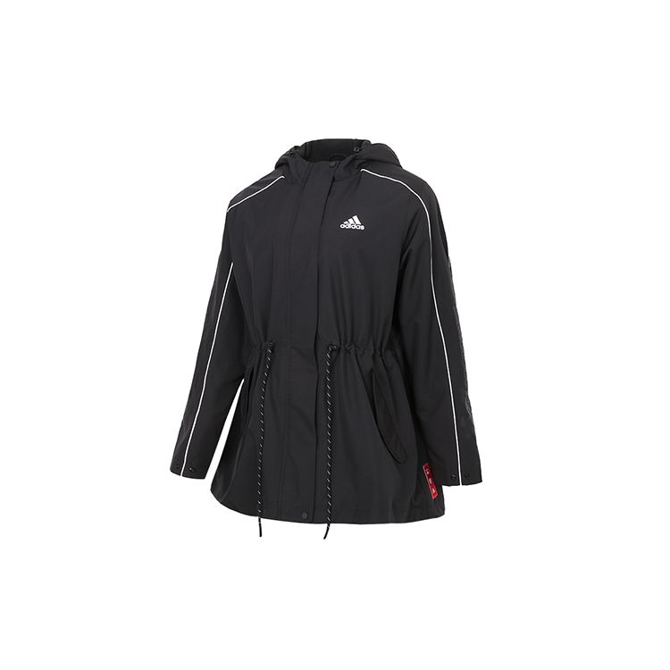 Adidas CNY Series Warm Woven Fleece-Lined Hooded Jacket Women Jacket Black GP0625