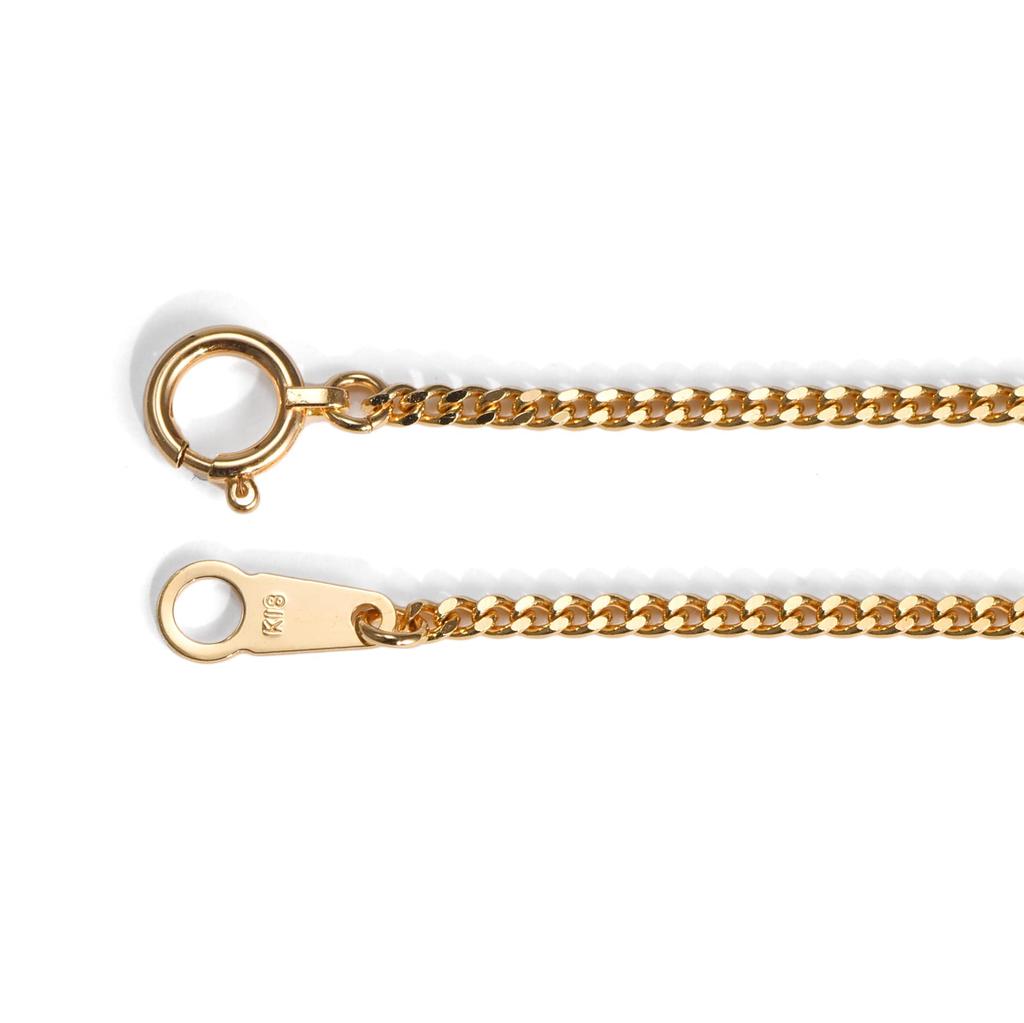 Браслет на щиколотку Kihei из 18-каратного золота с 2 сторонами, одинарной шириной, выбираемый размер, гравированная золотая цепочка, размер 26 см [SPERANZA] 1,6 мм