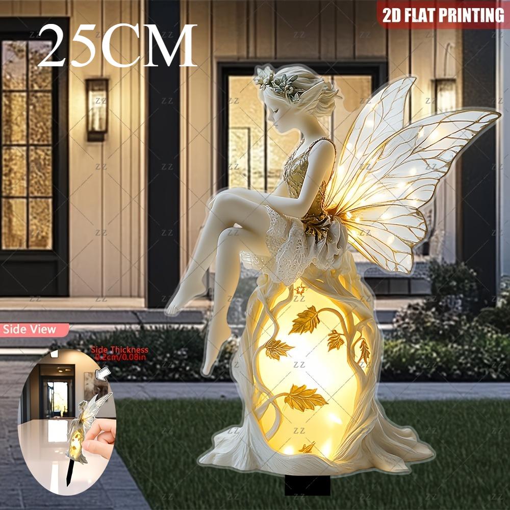 2D Flat, Acrylic Eternal Light Garden Fairy Garden Pile - Weathering Outdoor Lawn Decoration for Christmas, Halloween Garden Display