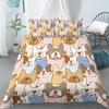 Cartoon Dog Duvet Cover Set Funny Pug Print King Size Bedding Set For Kids Boys Girls Animal Theme 2/3pcs Twin Comforter Cover