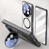 For vivo X Fold5 5G Magnetic Case PC+Acrylic Phone Cover with HD Tempered Glass Film,Lens Kickstand