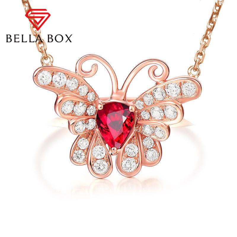 BELLA BOX Классические ожерелья с подвесками и бабочкой для женщин, очаровательные свадебные и помолвочные ювелирные украшения