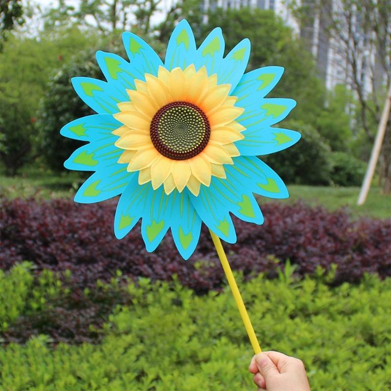 Winds Spinners for Lawns Patio Colorful Sunflower Pinwheel Toy Windmill Bulk 6pcs Party School Event Garden Lawns Pinwheels