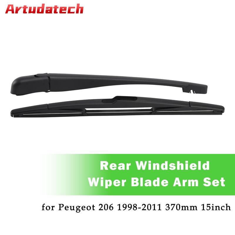 Artudatech Rear Windshield Wiper Blade Arm Set for Peugeot 206 1998-2011 370mm 15inch