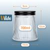 Glass Containers For Loose Products With Lid 700 Ml 3 Pcs.