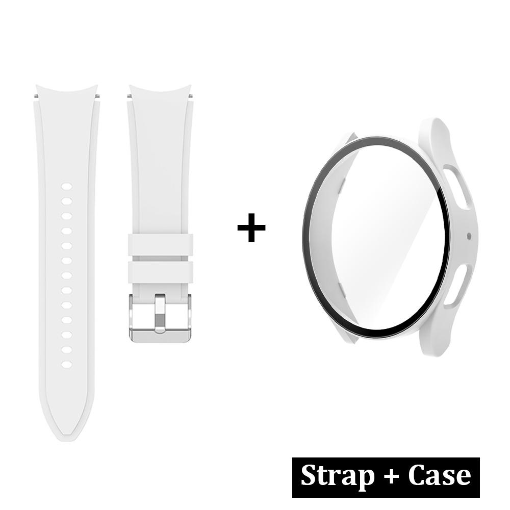 Чехол+Ремешок для Samsung Galaxy Watch 4/5/6 40мм 44мм Силиконовый Браслет Защитная Пленка Чехол для Samsung Watch 4 40мм 44мм Ремешок