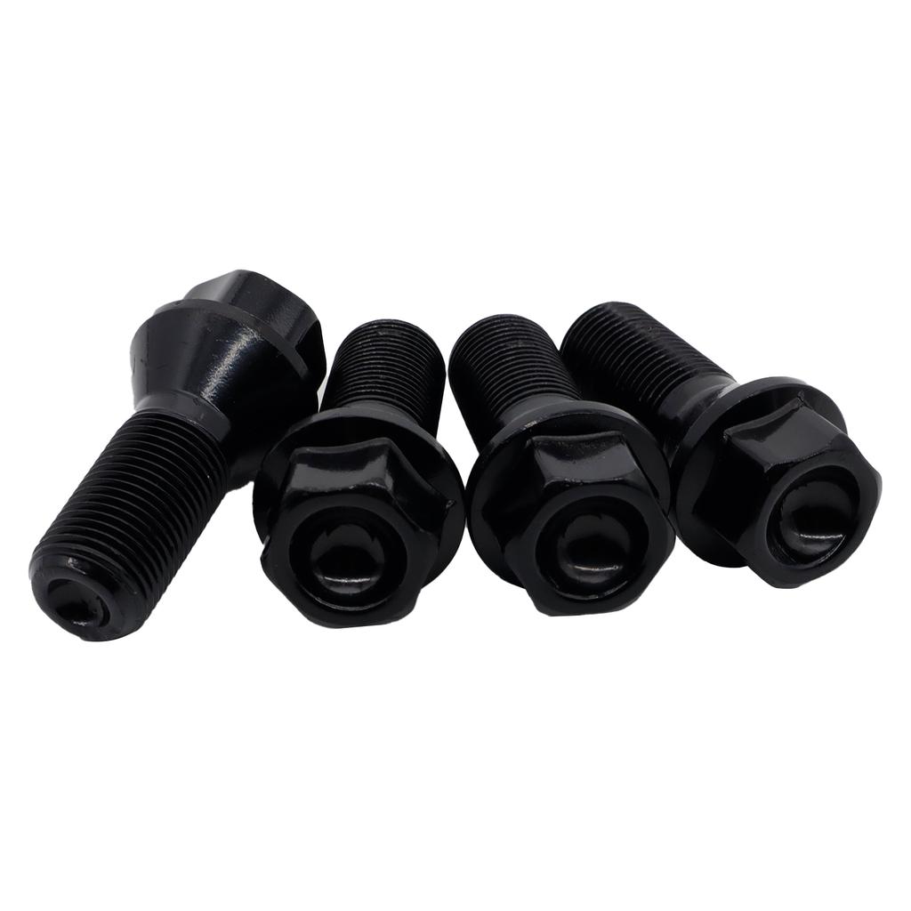 4 × For BMW X3 X5 X6 E70 E71 F20 F25 428i 528i M4 M5 Z4 Car Wheel Lug Bolts Nut Steel 36136781151 Black Car Standard Accessories