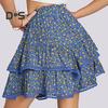 Женская юбка-торт с высокой талией, двухслойная мини-юбка в стиле бохо с оборками и эластичным поясом, кружевная юбка с подолом