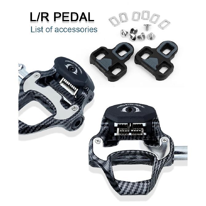 RACEWORK Road Bike Pedal Carbon Fiber Pattern Ultra Light Bearings Pedal For SPD Keo Self-Locking Bicycle Professional Pedals