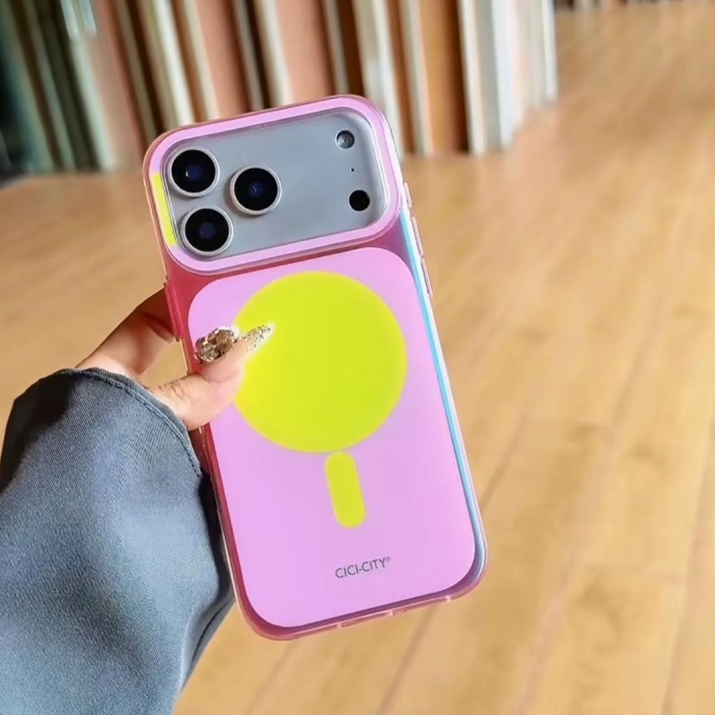 CICI-CITY For iPhone 17 Pro Max Case Compatible with MagSafe PC + TPU IMD Dual Color Phone Cover