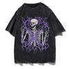 Summer Goth Graphic T-shirt Skull Fashion Short Sleeve T Shirt Oversized Washed O-Neck Cotton Men Women T Shirt