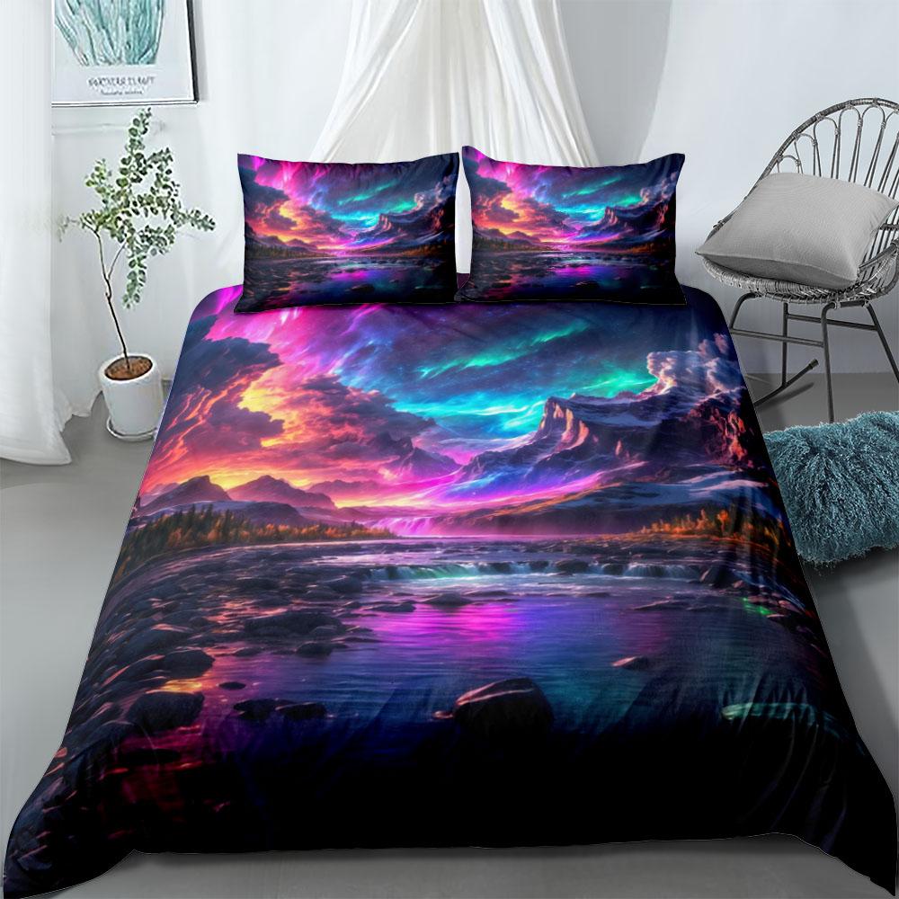 Mirror Waters Duvet Cover Set UK Single Double Queen US Twin Full King Size Pkm Bed Linen Set