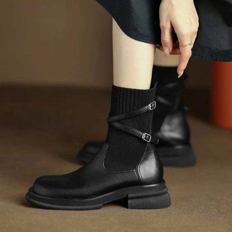 Woman Short Shoes Autumn Round Toe Ankle Sock Boots for Women Hot Boot On Promotion Winter 2025 Booties Comfortable and Elegant