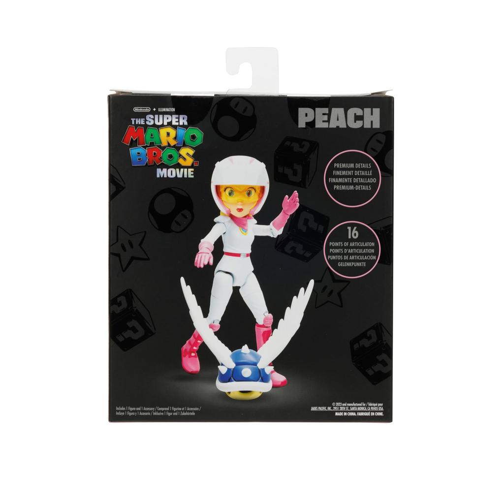 THE SUPER MARIO BROS. MOVIE 5-Inch Action Figure Series 2 Peach Figure In Motorcycle Outfit with Spiny Blue Shell