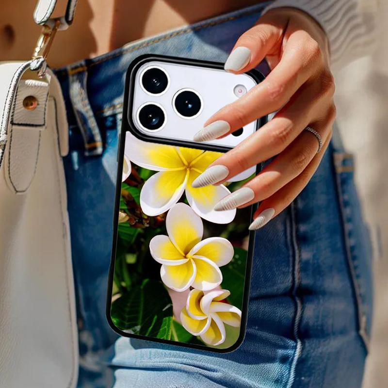 Чехол для телефона с тропическими цветами франжипани для iPhone 17 Air 14 15 13 12 Max Чехол для Apple 14 15 16 16e 11 Pro Max Plus Coque