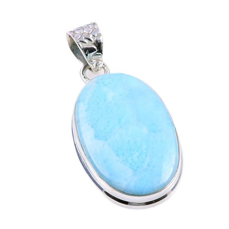 Подвеска из стерлингового серебра 925 пробы с драгоценным камнем Natural Republic Larimar 1,50'' c5u16
