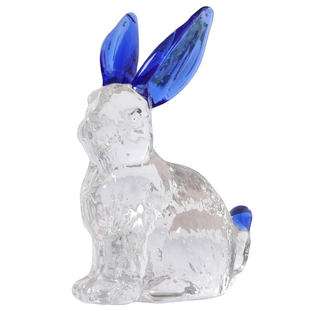 1 шт. Кролик Стеклянная Статуэтка Животного Кролика Кристалл Прозрачные Статуэтки Статуэтка Скульптура Фигурка Украшения Садовое Украшение Дома