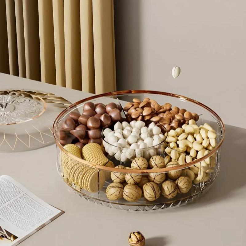 Вращающийся ящик для хранения вещей, светлый, роскошный, витрина для гостиной, тарелка для сухофруктов, ящик для хранения закусок