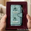 Unique island coconut tree and crab design men's large capacity wallet with business card slot and cash pocket suitable for daily work business