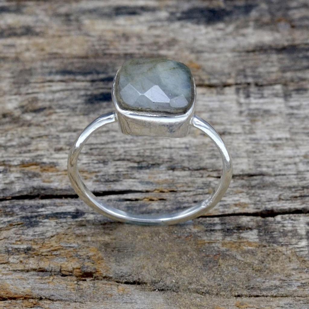 Кольцо из стерлингового серебра 925 пробы с лабрадором, женское кольцо ручной работы в стиле бохо из натурального драгоценного камня
