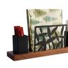 Square Tissue Dispenser Stainless Steel Napkin Paper Organizer with Wood Base Paper Towel Storage Rack for Kitchen