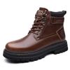 Top Quality Designer Vintage Leather For Men Boots Business Fashion Genuine Leather Men Boots Lace Up Outdoor Motorcycle Boots