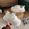 New Spring and Summer Round Head Versatile High Sense Increased Platform White Shoes Retro Lightweight Student Casual Board Shoes