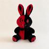 36cm Halloween Rabbit Plush Toy, Spooky Gothic Bunny Stuffed Animal, Red Black Vampire Fangs Demon Creepy Cute Doll Gift Decor