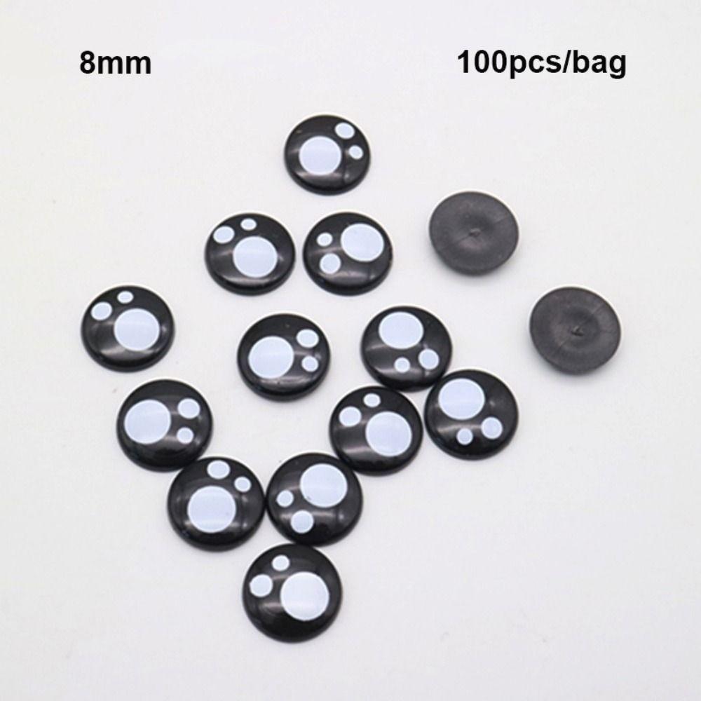 100pcs 8-16mm Flat Circle Bear Foot Eyes 2Styles Animal Puppet Crafts For White Bear Doll