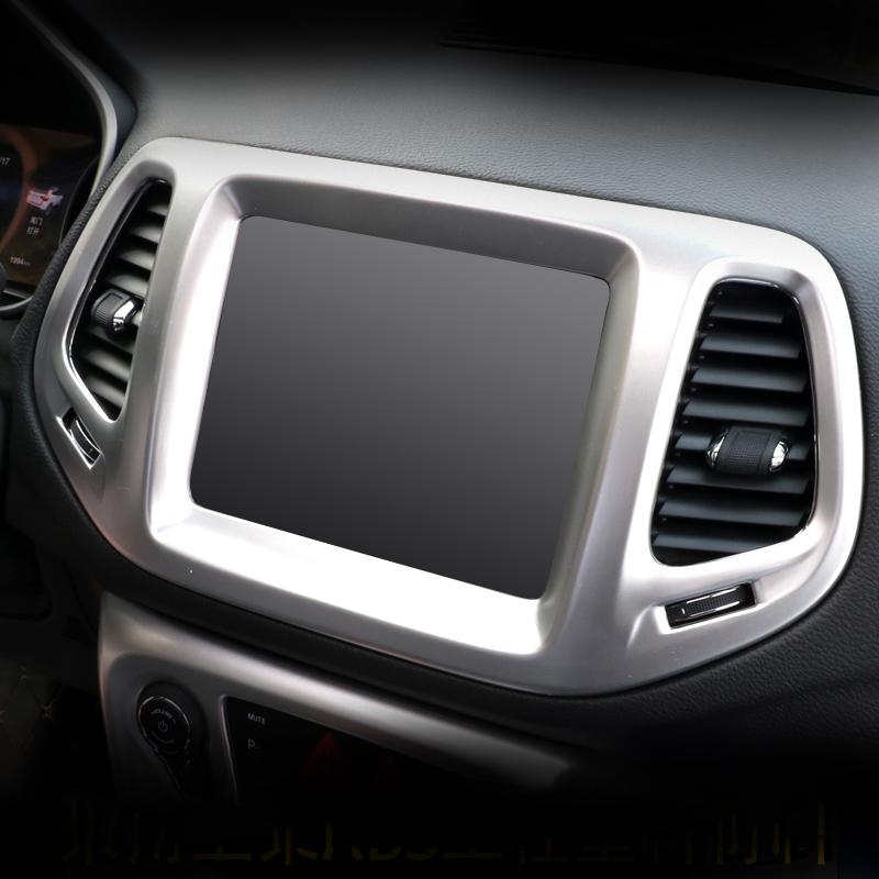 Для Jeep Compass 2th 2017 2018 2019 2020 Carbon Car Navigation Map GPS Display Отделка Рамка Экран Крышка Украшение Аксессуары