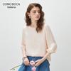 Женский жакардовый топ из шелка тутового дерева с рукавами 3/4