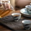 2pc/lot Ancient Blue Underglaze Colored Mandarin Fish Teacup Retro Tea Bowl Mug Tea-tasting Smelling Cup Chazhan Master Cup 40ml