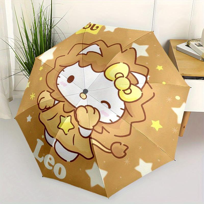 1pc Hello Kitty Leo Zodiac Umbrella with Plastic Handle,Suitable for All Seasons Home Travel Outdoor UmbrellaSanlio290