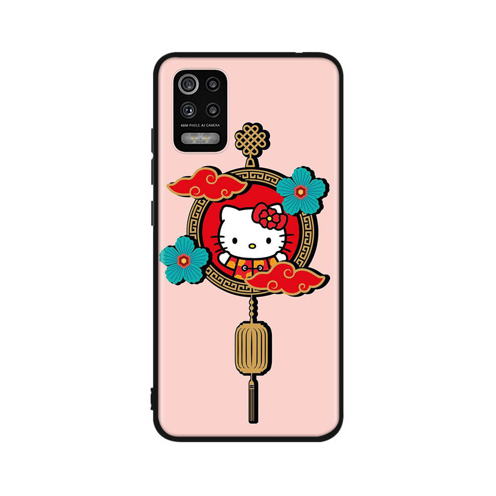 KT62 Cute Hello Kitty Case for Xiaomi Poco X6 X4 M5 M6 F5 F6 C65 C55 C50 C51 C40 Redmi Note 7 8 14C A3X 13C 12C 11 10A 9C Pro Black Sofe Cover