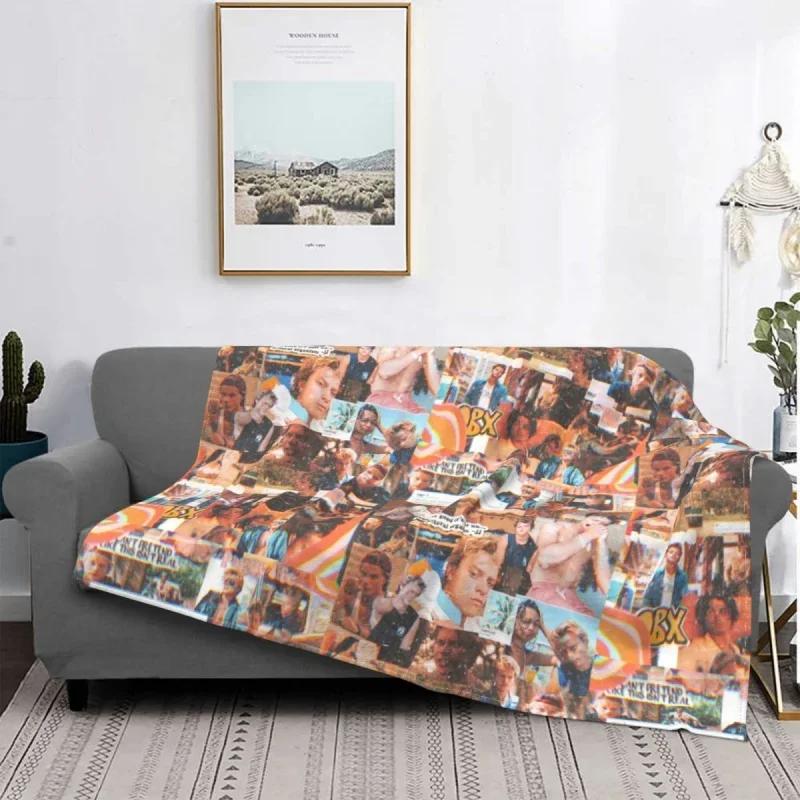 Jj Outer Banks Collage Blanket Flannel Print Fluffy Throw Thick blankets for Bed Home Cou