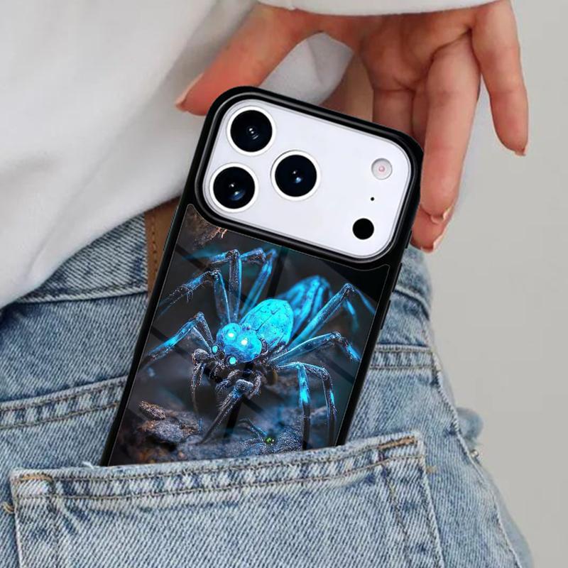 Жуткий Чехол-Паук для Телефона iPhone 16e 15 14 13 12 17 Pro Max Plus Air 17pro Чехол