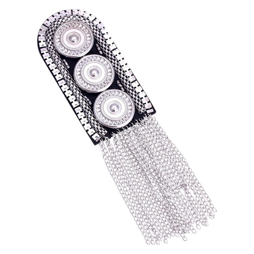 Vintage Clothing Suit Accessory Metal Tassel Shoulder Badge