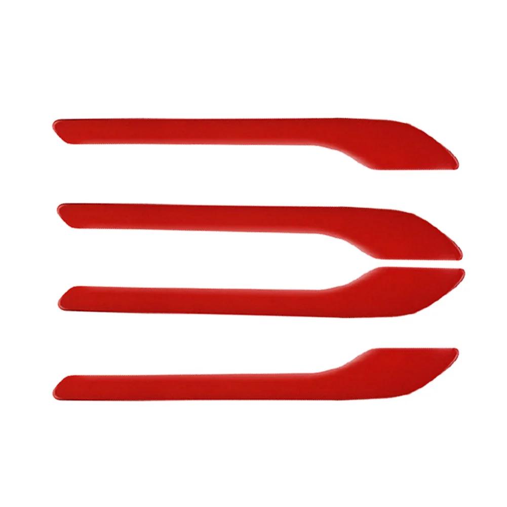 4 шт. защитная наклейка на дверную ручку автомобиля из углеродного волокна ABS, стильные прочные автомобильные аксессуары премиум-класса для Tesla Model 3 Y