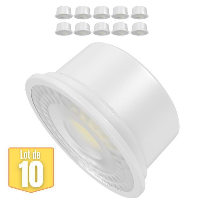 Lot de 10 Modules LED 5W pour spots encastrables GU10, MR16, 6500K, 380lm, 38°