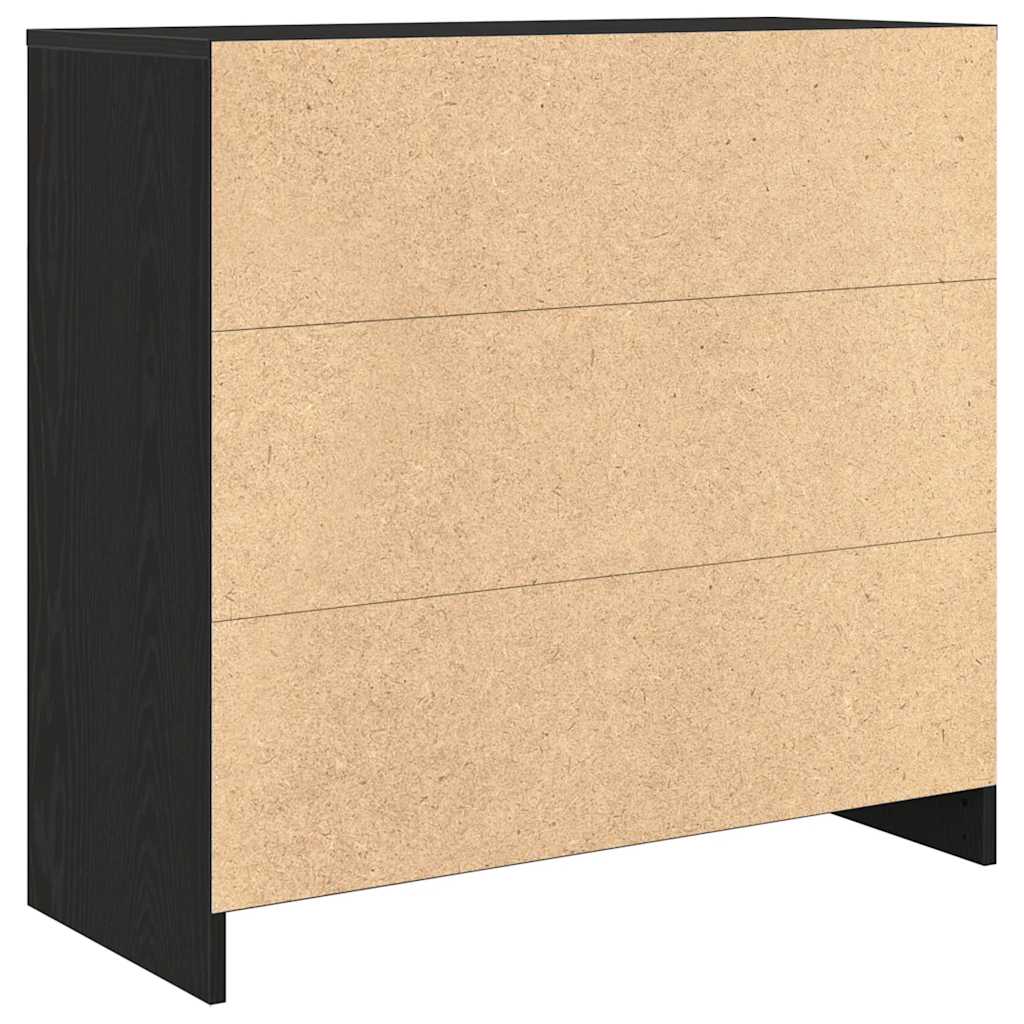 Sideboard with Drawer Black Oak Effect 80 x 34 x 76 cm