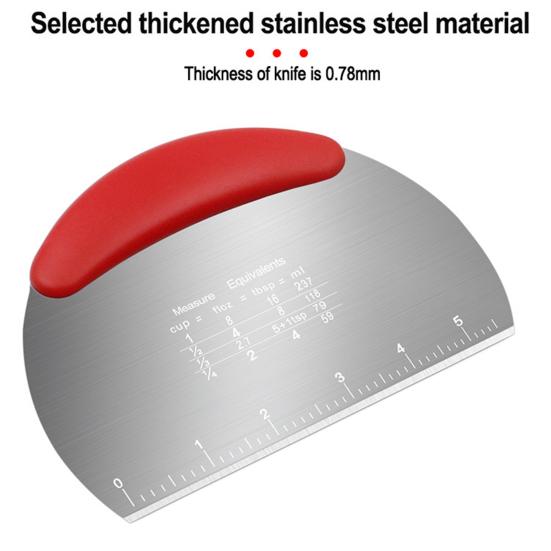 Скребок Панель Прочный Многоцелевой Резак для теста со шкалой Антипригарный Нержавеющая сталь Скребок для теста Резак для теста для пиццы