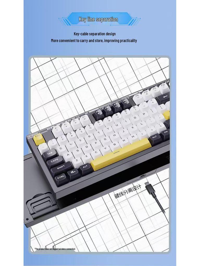 AOC GK168 Silent Esports 87-Key Color-Blocked Gaming Mechanical-Feel Wired Keyboard