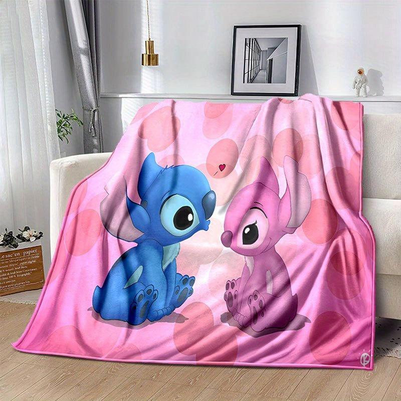 Lilo & Stitch Design Throw Blanket Soft Polyester Fabric for Office Chair or Sofa Ideal for Birthday, Halloween, Christmas Gifts