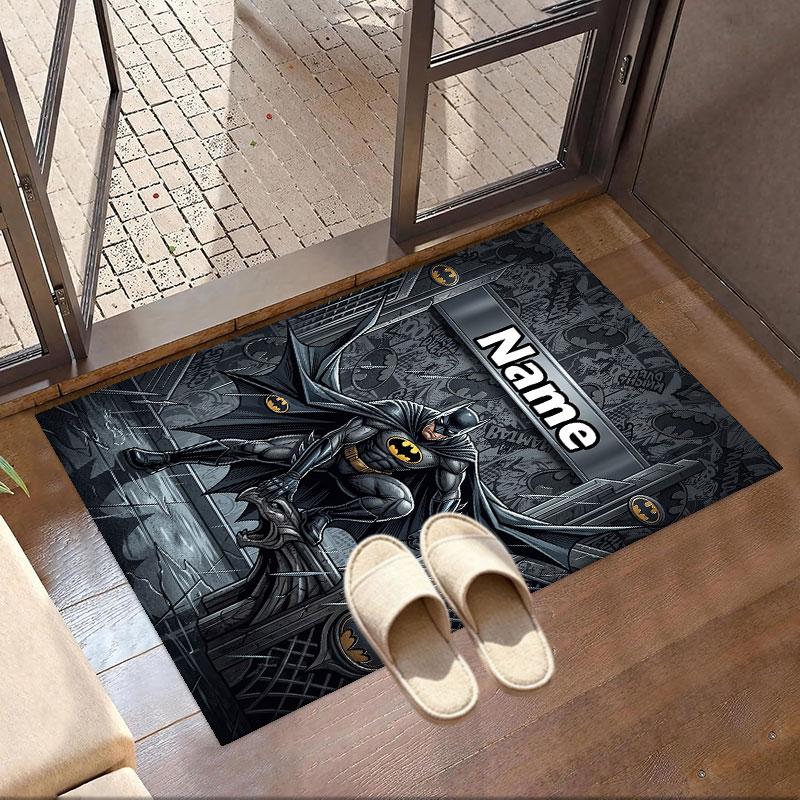Custom Name Personalized Batman Print Carpet, Versatile Home Decor Rug, for Playroom, Apartment, Balcony, Entryway, Hallway Gift