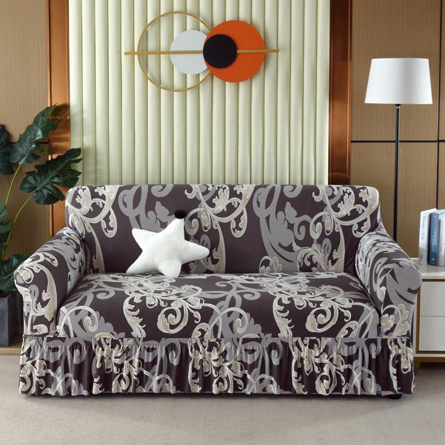 Рождественские чехлы на диван с рюшами для гостиной, чехол для дивана с принтом, чехлы для дивана, противоскользящие моющиеся диванные полотенца, диванная подушка